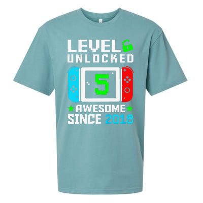 Level 5 Unlocked 5th Birthday 5 Year Old Gift Gamer Sueded Cloud Jersey T-Shirt