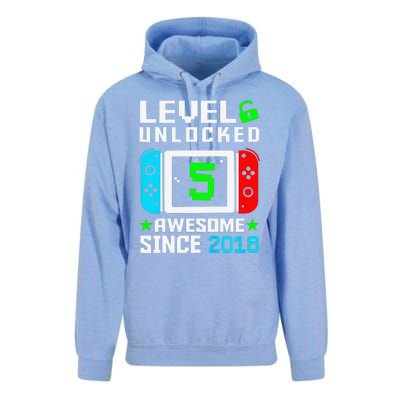 Level 5 Unlocked 5th Birthday 5 Year Old Gift Gamer Unisex Surf Hoodie