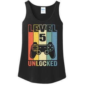 Level 5 Unlocked Funny Video Gamer 5th Birthday Gift Ladies Essential Tank