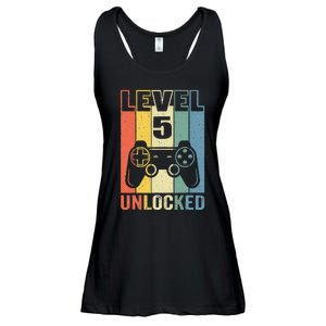 Level 5 Unlocked Funny Video Gamer 5th Birthday Gift Ladies Essential Flowy Tank