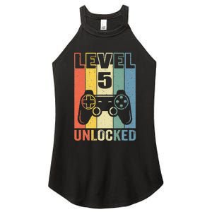 Level 5 Unlocked Funny Video Gamer 5th Birthday Gift Women's Perfect Tri Rocker Tank