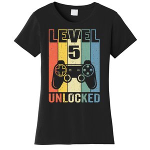 Level 5 Unlocked Funny Video Gamer 5th Birthday Gift Women's T-Shirt