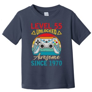 Level 55 Unlocked Awesome Since 1970 Retro 55th Birthday Toddler T-Shirt