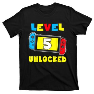 Level 5 Unlocked 5th Birthday Shirt Video Game 5 Year Old T-Shirt