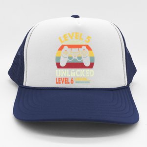 Level 5 Unlocked Level 6 Loading Funny 5th Birthday Gaming Cute Gift Trucker Hat