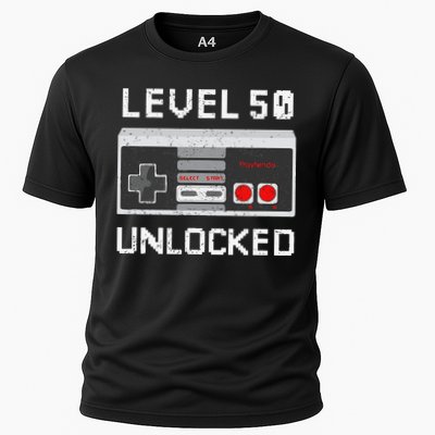 Level 50 Unlocked Video Games 50th Birthday Fiftieth Bday Performance Shirt