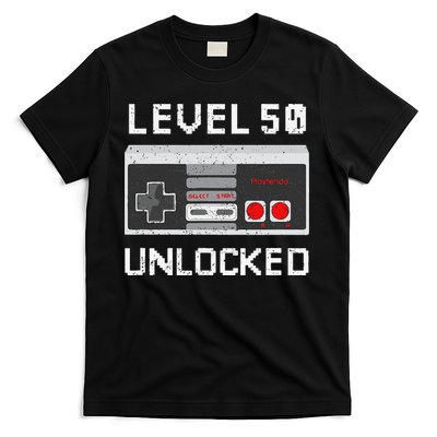 Level 50 Unlocked Video Games 50th Birthday Fiftieth Bday T-Shirt