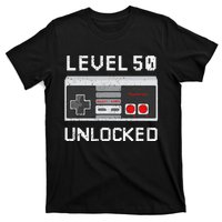 Level 50 Unlocked Video Games 50th Birthday Fiftieth Bday T-Shirt