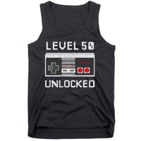 Level 50 Unlocked Video Games 50th Birthday Fiftieth Bday Tank Top