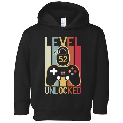 Level 52 Unlocked Birthday Gift Vintage Retro Toddler Hoodie