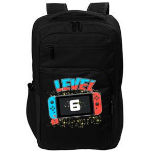 Level 6 Birthday Boy 6 Years Old Video Games Impact Tech Backpack