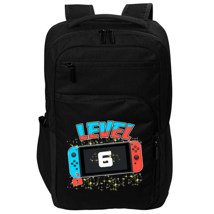 Level 6 Birthday Boy 6 Years Old Video Games Impact Tech Backpack