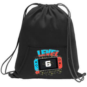 Level 6 Birthday Boy 6 Years Old Video Games Sweatshirt Cinch Pack Bag