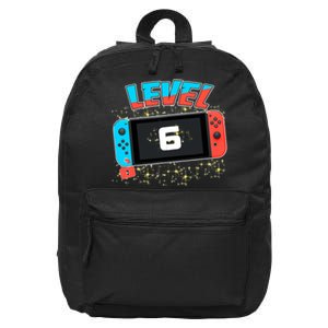 Level 6 Birthday Boy 6 Years Old Video Games 16 in Basic Backpack