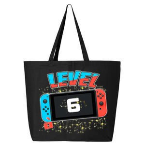 Level 6 Birthday Boy 6 Years Old Video Games 25L Jumbo Tote