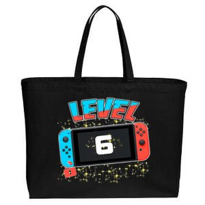 Level 6 Birthday Boy 6 Years Old Video Games Cotton Canvas Jumbo Tote