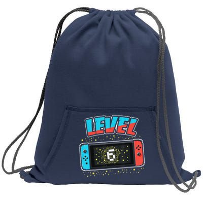 Level 6 Birthday 6 Years Old Video Games Gift Sweatshirt Cinch Pack Bag