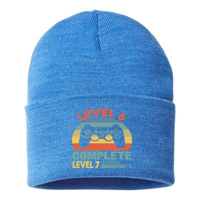 Level 6 Complete Level 7 Loading 6th Birthday Video Gamer Gift Sustainable Knit Beanie