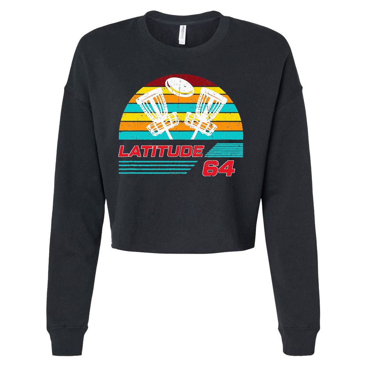 Latitude 64 Disc Golf Retro Vintage Cropped Pullover Crew
