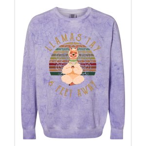 LlamaStay 6 Feet Away Colorblast Crewneck Sweatshirt