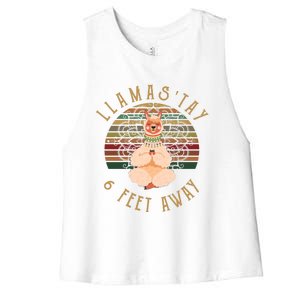 LlamaStay 6 Feet Away Women's Racerback Cropped Tank