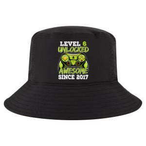 Level 6 Unlocked Awesome Since 2017 6 Year Gamer Birthday Cool Comfort Performance Bucket Hat