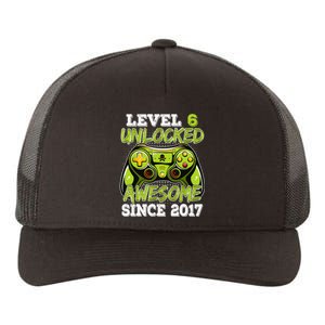 Level 6 Unlocked Awesome Since 2017 6 Year Gamer Birthday Yupoong Adult 5-Panel Trucker Hat