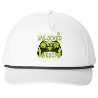 Level 6 Unlocked Awesome Since 2017 6 Year Gamer Birthday Snapback Five-Panel Rope Hat