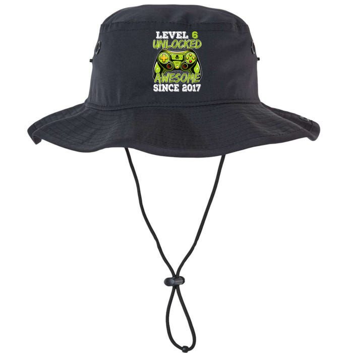 Level 6 Unlocked Awesome Since 2017 6 Year Gamer Birthday Legacy Cool Fit Booney Bucket Hat