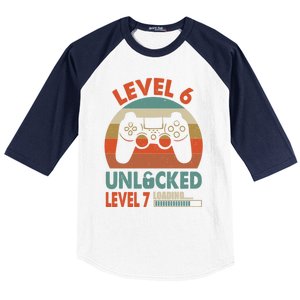 Level 6 Unlocked Level 7 Loading Video Game 6th Birthday Gift Baseball Sleeve Shirt