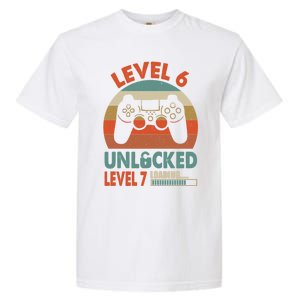 Level 6 Unlocked Level 7 Loading Video Game 6th Birthday Gift Garment-Dyed Heavyweight T-Shirt