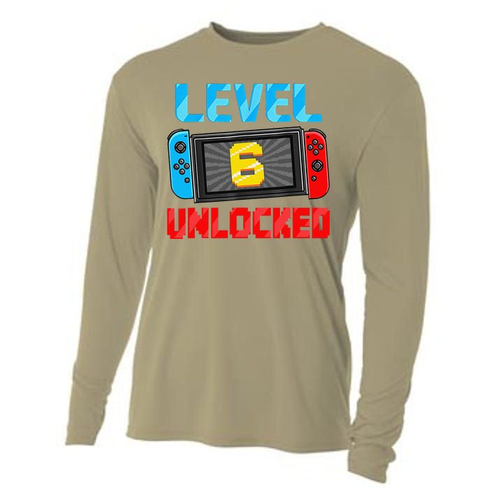 Level 6 Unlocked Gamer 6th Birthday Gift Video Game Cooling Performance Long Sleeve Crew