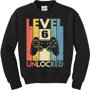 Level 6 Unlocked Funny Video Gamer 6th Birthday Gift Cute Kids Sweatshirt