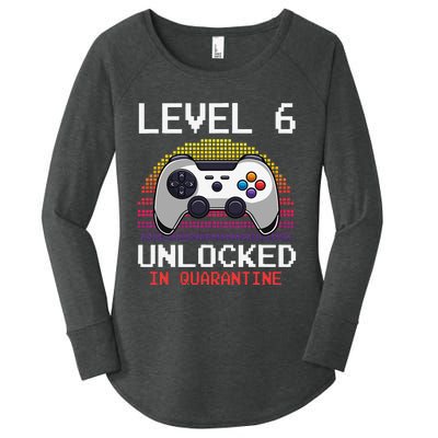 Level 6 Unlocked In Quarantine Video Game Birthday Gift Women's Perfect Tri Tunic Long Sleeve Shirt