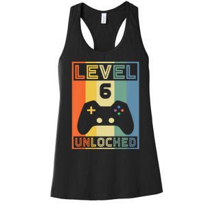 Level 6 Unlocked Video Gamer 5th Birthday Gaming Gift Women's Racerback Tank