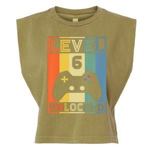 Level 6 Unlocked Video Gamer 5th Birthday Gaming Gift Garment-Dyed Women's Muscle Tee