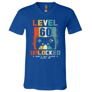 Level 60 Unlocked I Dont Get Older I Level Up Gamer Birthday Meaningful Gift V-Neck T-Shirt