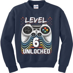 Level 6 Unlocked Video Game 6th Birthday Gamer Gifts Kids Sweatshirt