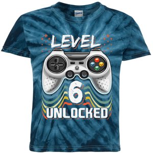 Level 6 Unlocked Video Game 6th Birthday Gamer Gifts Kids Tie-Dye T-Shirt