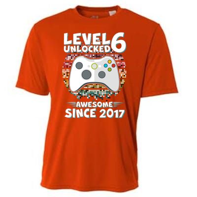 Level 6 Unlocked Awesome Since 2017 Gamer Birthday Cooling Performance Crew T-Shirt