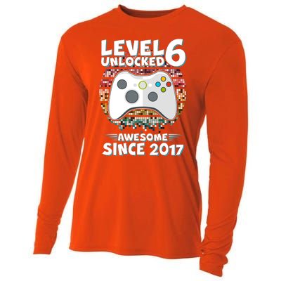 Level 6 Unlocked Awesome Since 2017 Gamer Birthday Cooling Performance Long Sleeve Crew