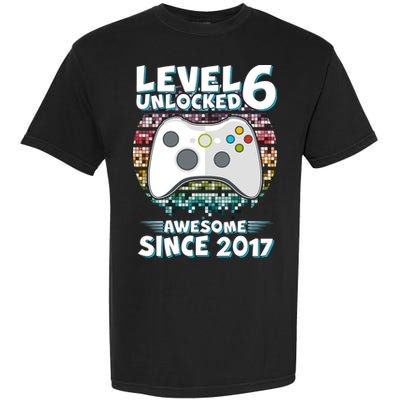Level 6 Unlocked Awesome Since 2017 Gamer Birthday Garment-Dyed Heavyweight T-Shirt