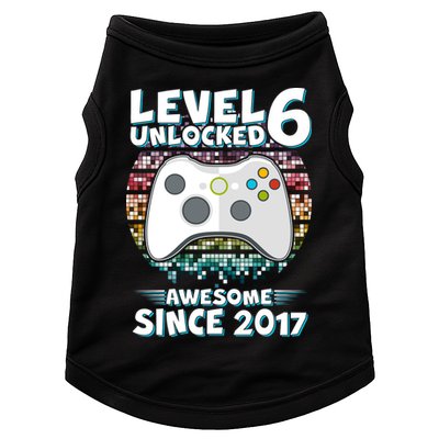 Level 6 Unlocked Awesome Since 2017 Gamer Birthday Doggie Tank
