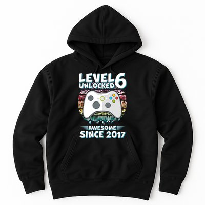 Level 6 Unlocked Awesome Since 2017 Gamer Birthday Hoodie