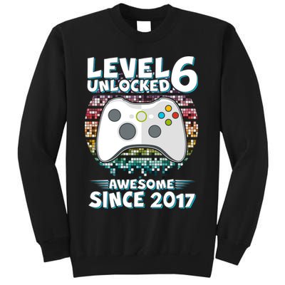 Level 6 Unlocked Awesome Since 2017 Gamer Birthday Sweatshirt