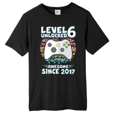 Level 6 Unlocked Awesome Since 2017 Gamer Birthday Tall Fusion ChromaSoft Performance T-Shirt