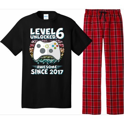 Level 6 Unlocked Awesome Since 2017 Gamer Birthday Pajama Set