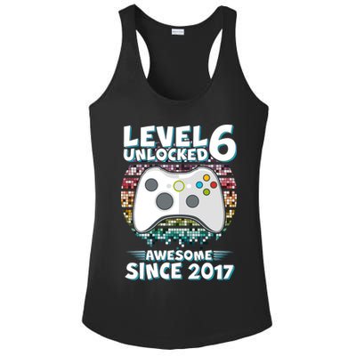 Level 6 Unlocked Awesome Since 2017 Gamer Birthday Ladies PosiCharge Competitor Racerback Tank