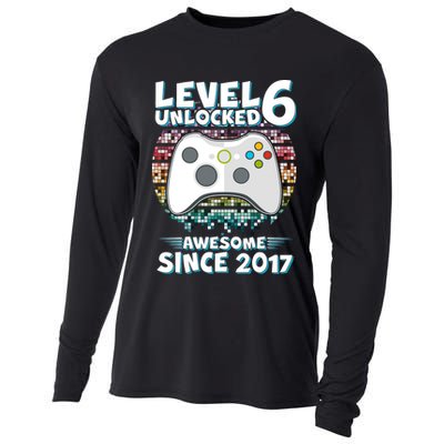 Level 6 Unlocked Awesome Since 2017 Gamer Birthday Cooling Performance Long Sleeve Crew