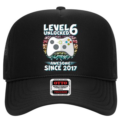 Level 6 Unlocked Awesome Since 2017 Gamer Birthday Trucker Hat